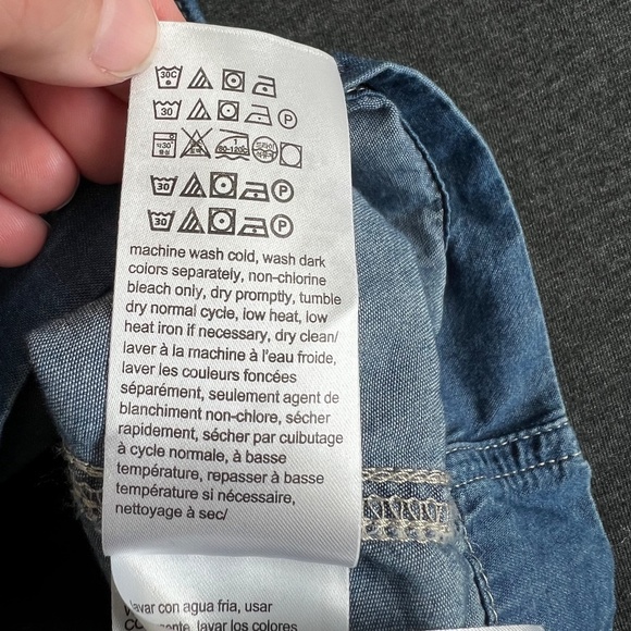 Calvin Klein Jeans Short Sleeve Chambray Zip Mini Dress Size Large - Picture 10 of 14